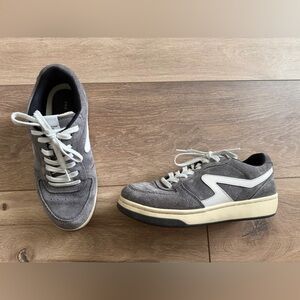 Rag & Bone Retro Court Ecru Gray Suede Ortholite Sneakers Shoes Women's Size 7.5